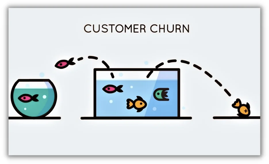 customer experience strategy - graphic using fish to illustrate customer churn