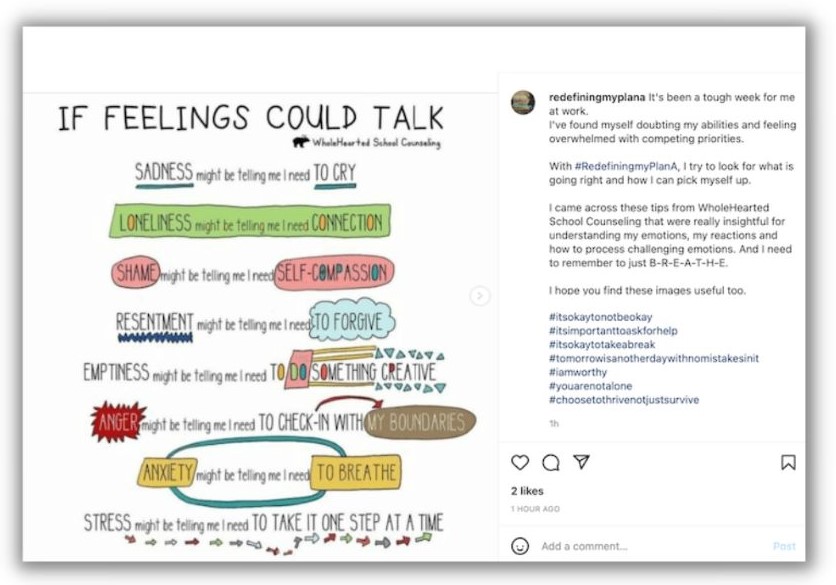 Instagram hashtags - Instagram post about mental health